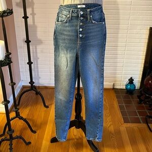 Forever 21 High Waist Button Down Crotch Jeans